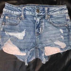 Girls American Eagle denim shorts, size 00